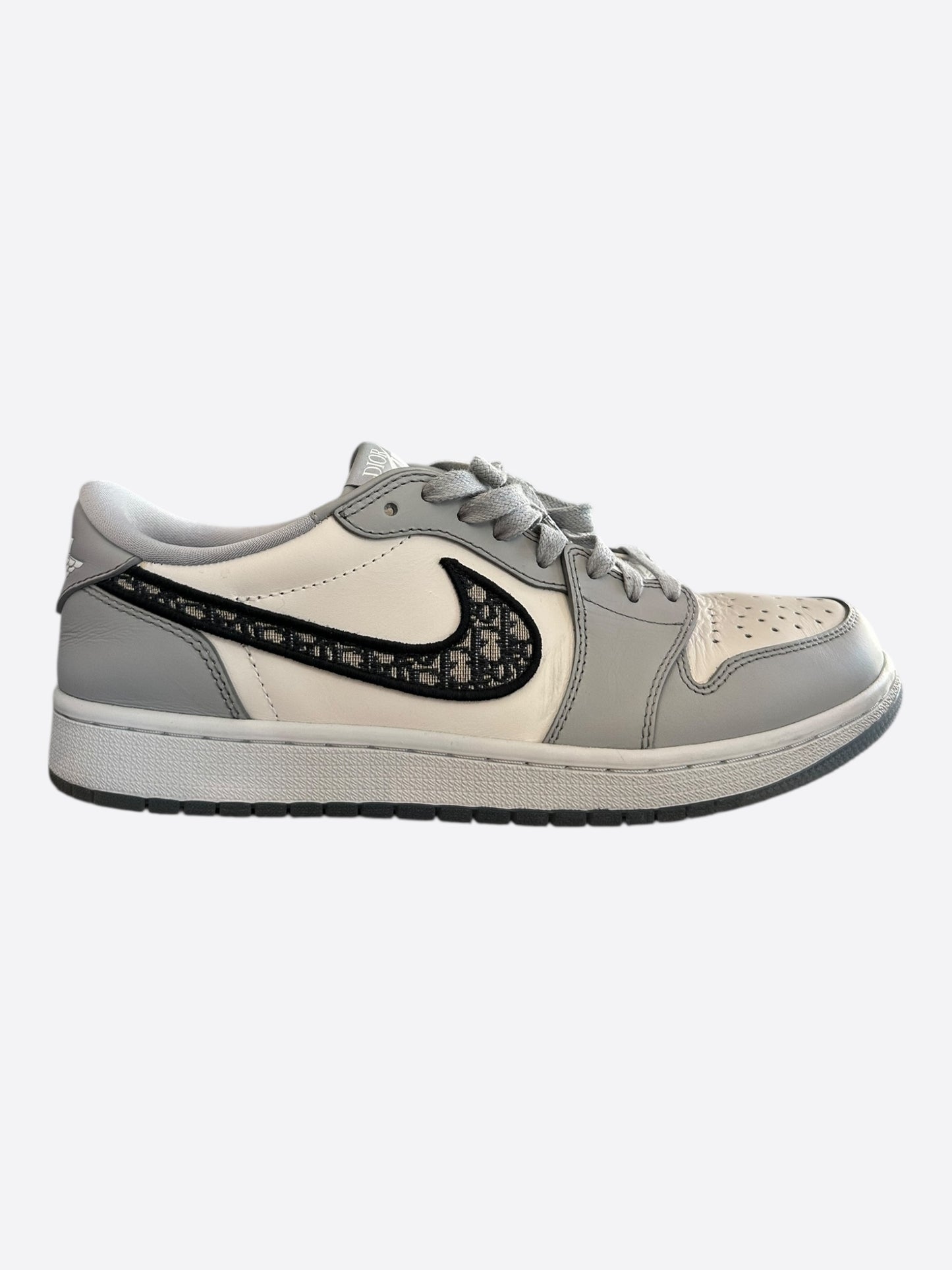 Dior Air Jordan Grey & White Oblique Low Top Sneakers