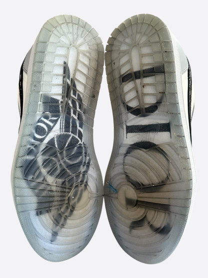 Dior Air Jordan Grey & White Oblique Low Top Sneakers