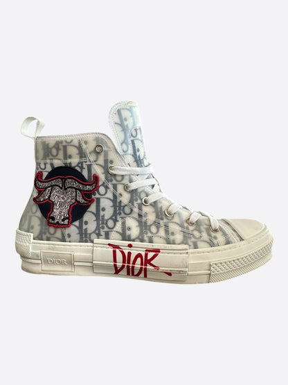 Dior White & Black Ox Oblique B23 Sneakers