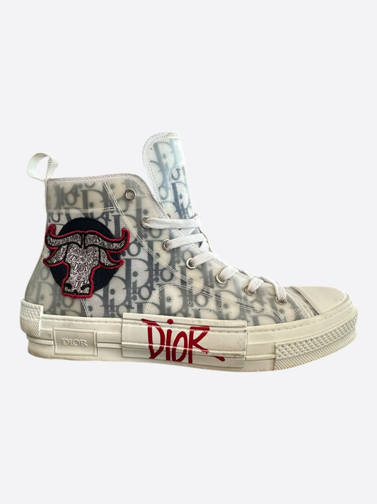 Dior White & Black Ox Oblique B23 Sneakers
