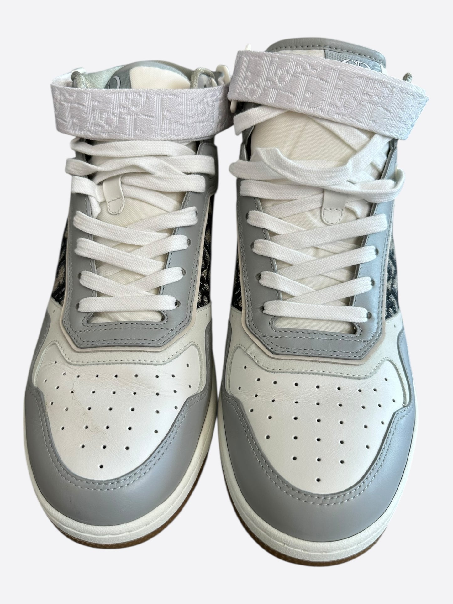 Dior Grey & White Oblique B27 Sneakers