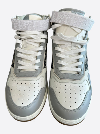 Dior Grey & White Oblique B27 Sneakers