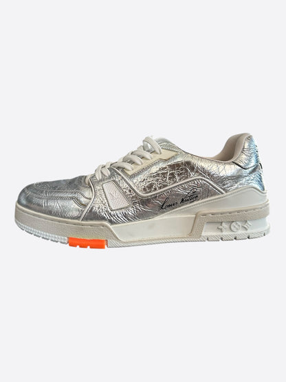 Louis Vuitton Silver & Orange Trainers