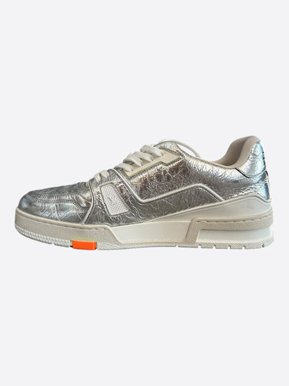 Louis Vuitton Silver & Orange Trainers