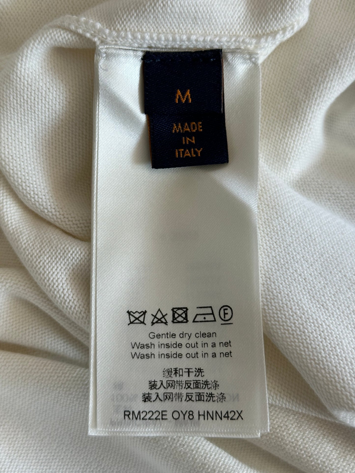 Louis Vuitton White & Yellow Pin Logo Embroidered T-Shirt