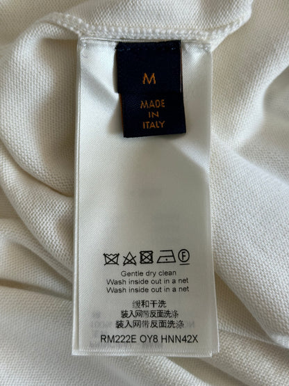 Louis Vuitton White & Yellow Pin Logo Embroidered T-Shirt