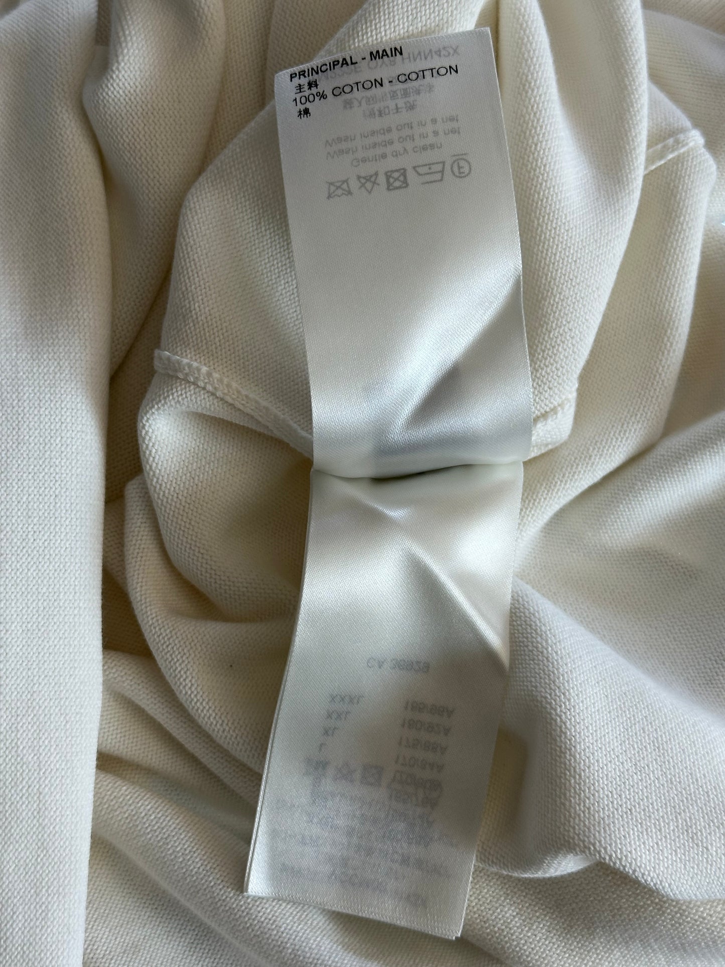 Louis Vuitton White & Yellow Pin Logo Embroidered T-Shirt