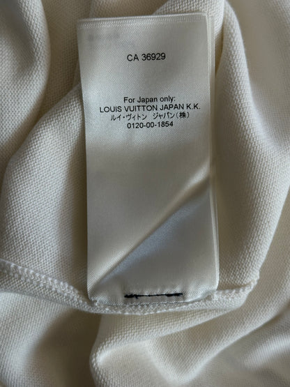 Louis Vuitton White & Yellow Pin Logo Embroidered T-Shirt
