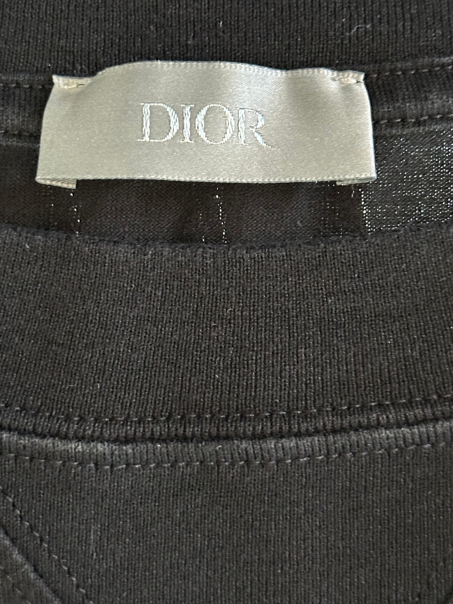 Dior Black & White Heart CD Embroidered Logo T-Shirt