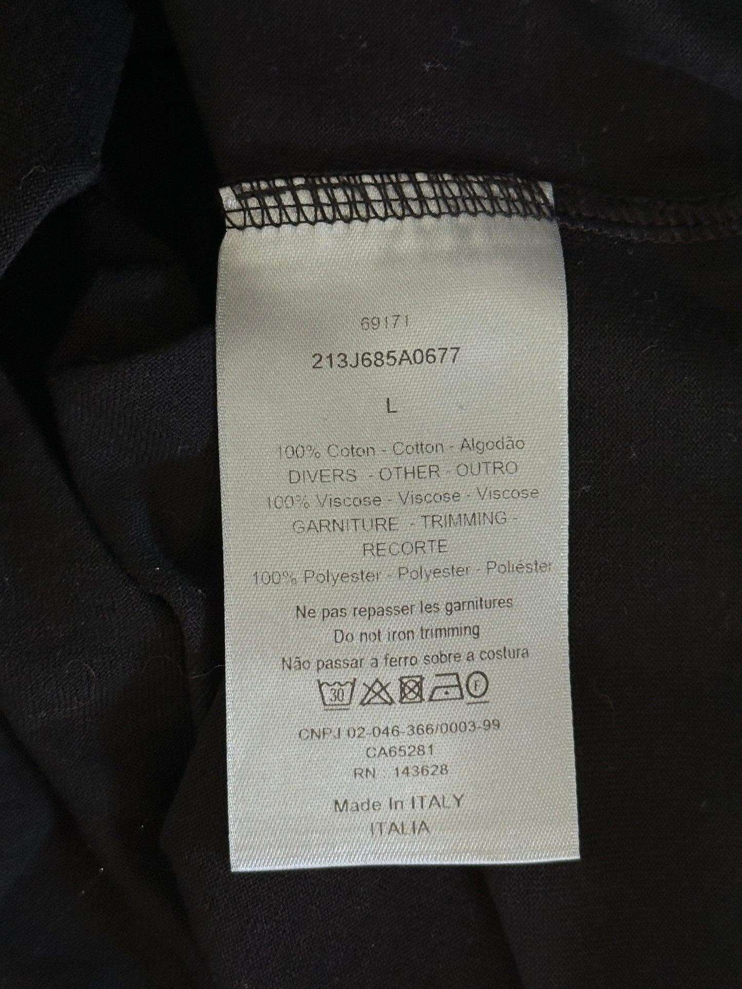 Dior Black & White Heart CD Embroidered Logo T-Shirt