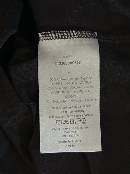 Dior Black & White Heart CD Embroidered Logo T-Shirt