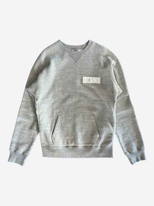 Dior Sacai Grey Embroidered Patch Sweater
