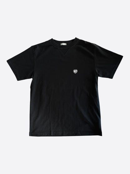 Dior Black & White Heart CD Embroidered Logo T-Shirt