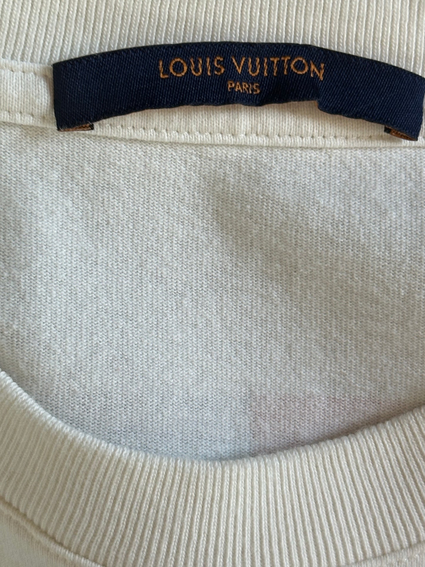 Louis Vuitton White Barcode Logo T-Shirt