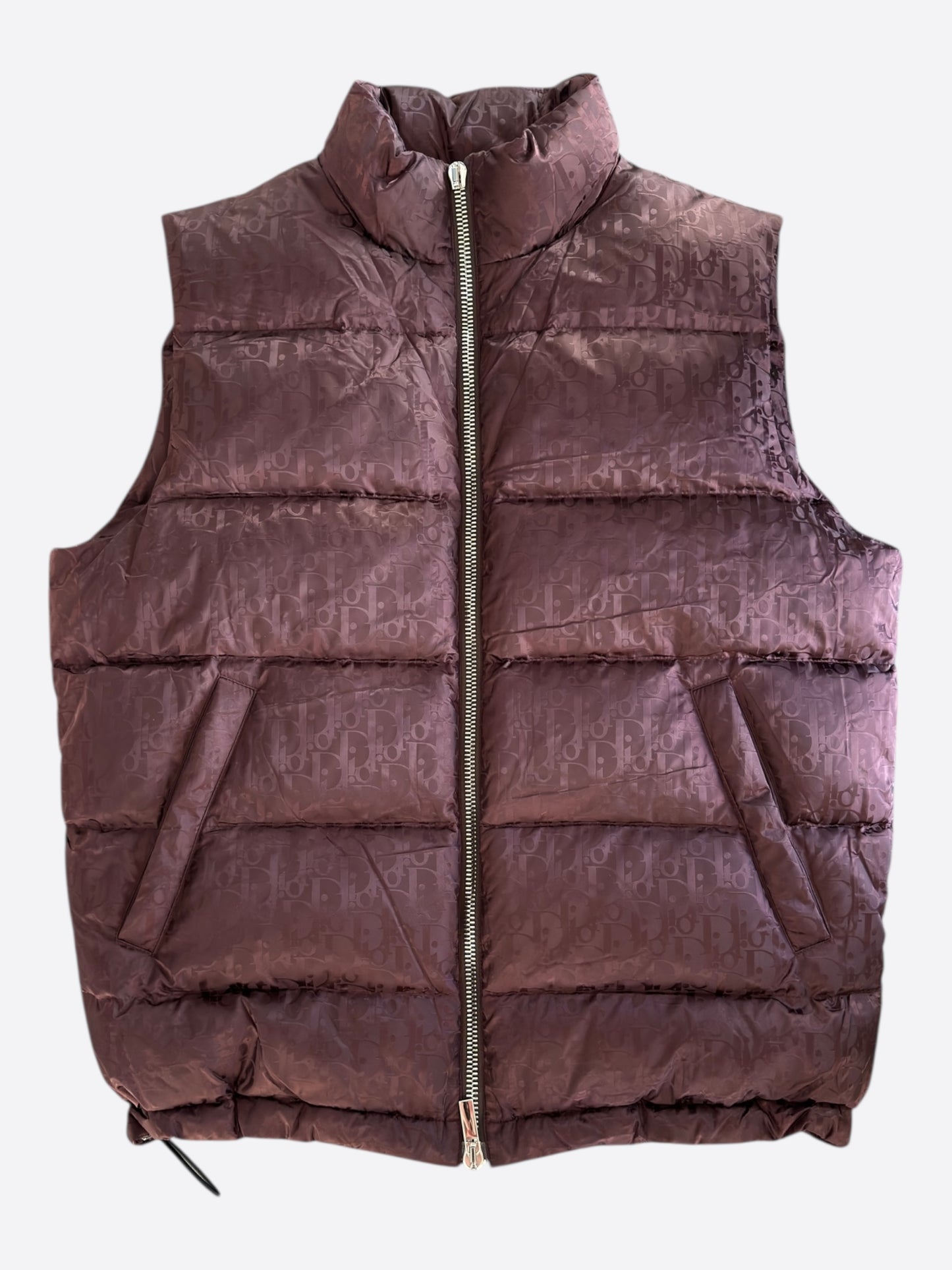 Dior Burgundy Oblique Puffer Vest
