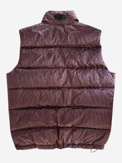 Dior Burgundy Oblique Puffer Vest