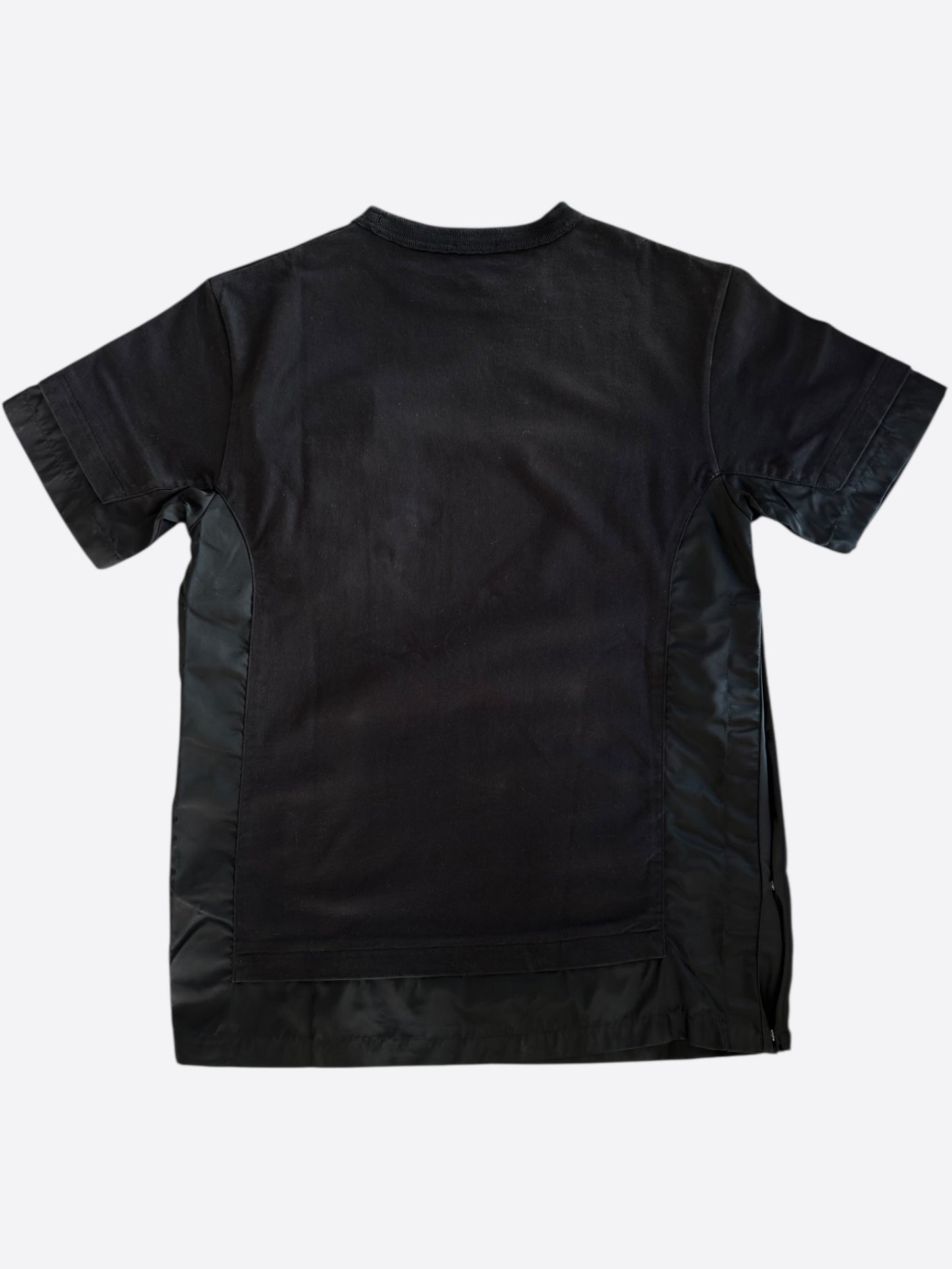 Dior Sacai Black Cotton & Nylon Embroidered Patch T-Shirt
