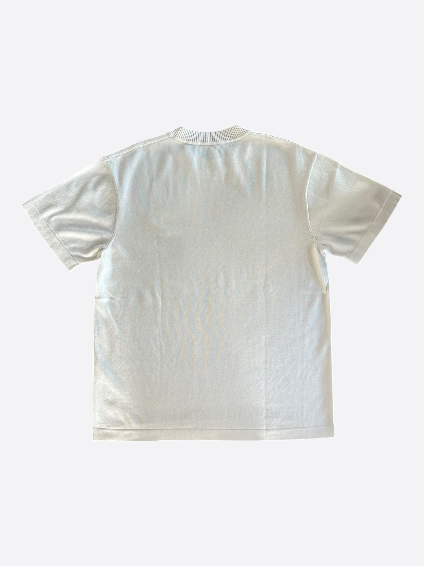 Louis Vuitton White & Yellow Pin Logo Embroidered T-Shirt
