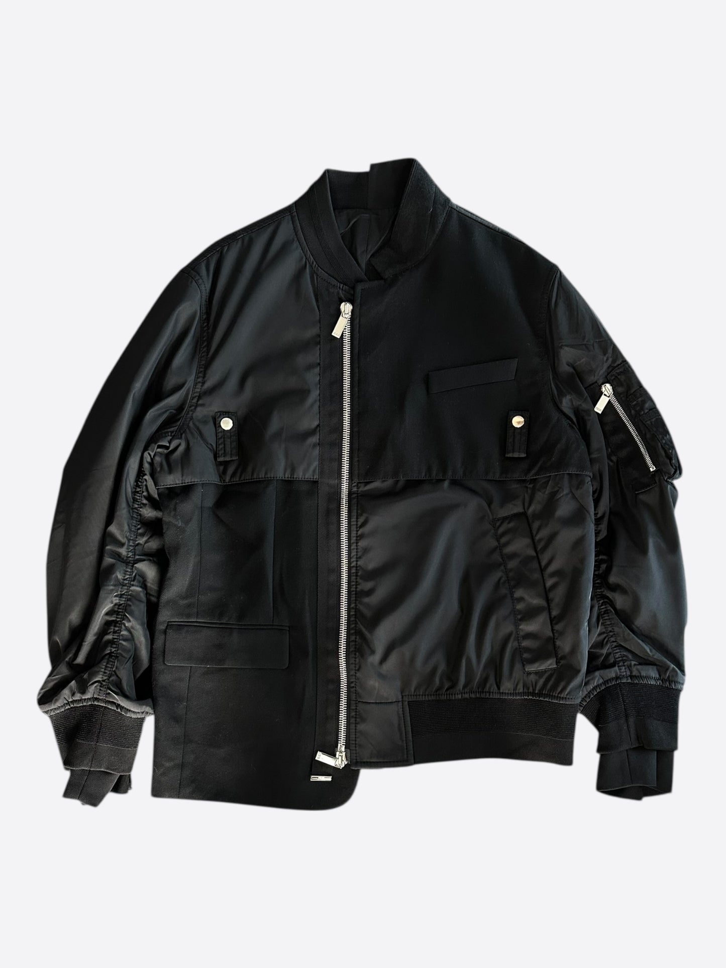 Dior Sacai Black Hybrid Blazer Bomber Jacket