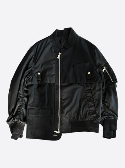 Dior Sacai Black Hybrid Blazer Bomber Jacket