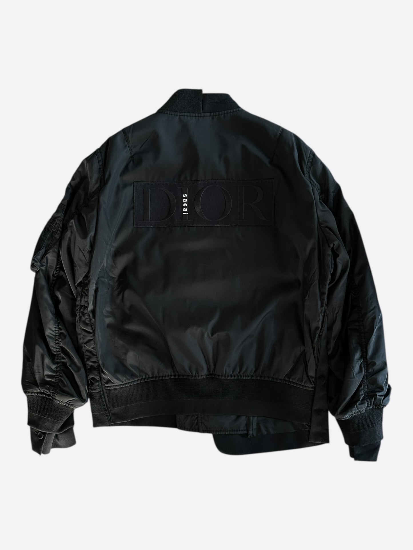 Dior Sacai Black Hybrid Blazer Bomber Jacket