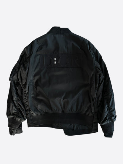 Dior Sacai Black Hybrid Blazer Bomber Jacket