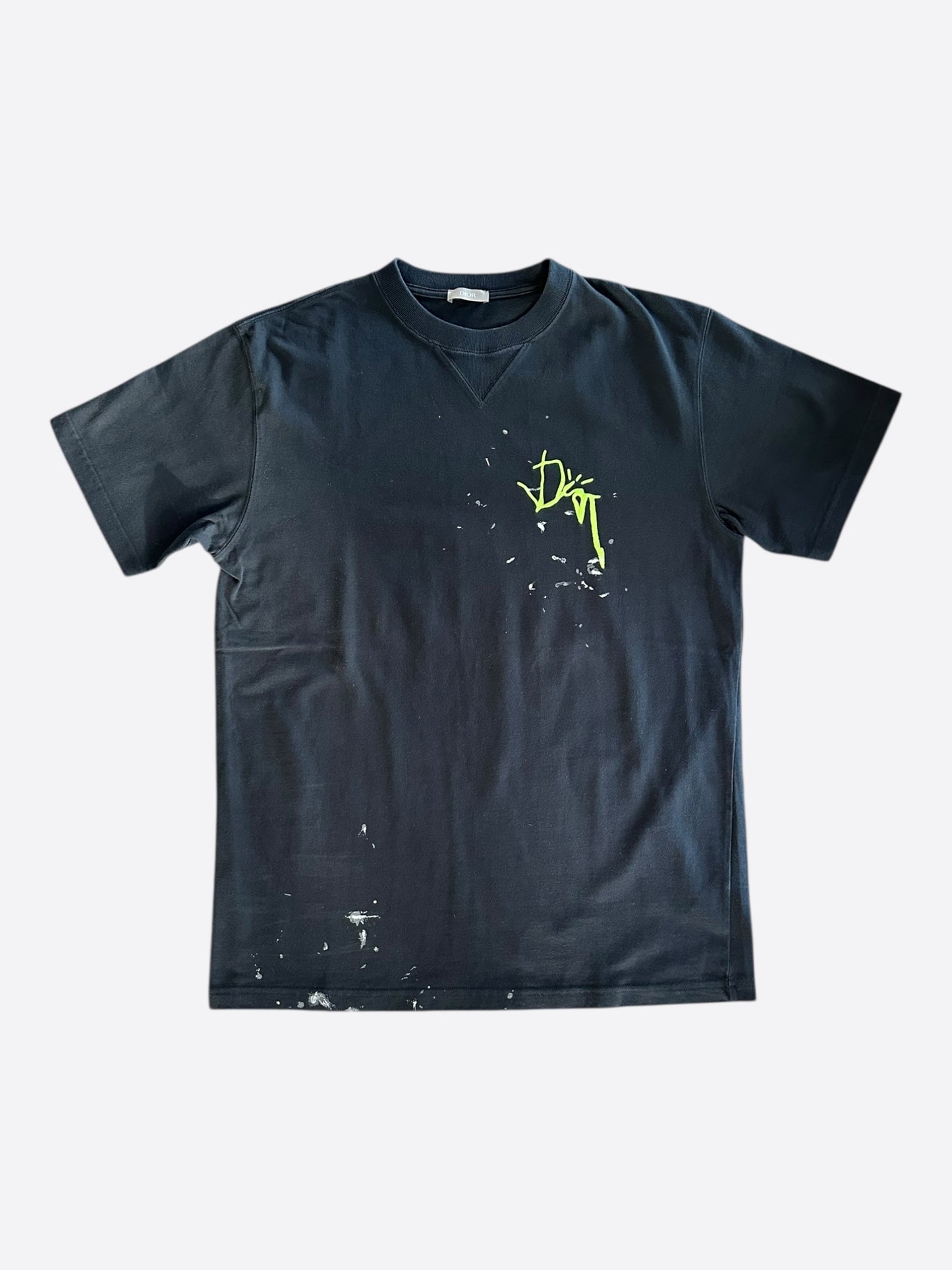 Dior Cactus Jack Black & Green Embroidered Logo T-Shirt