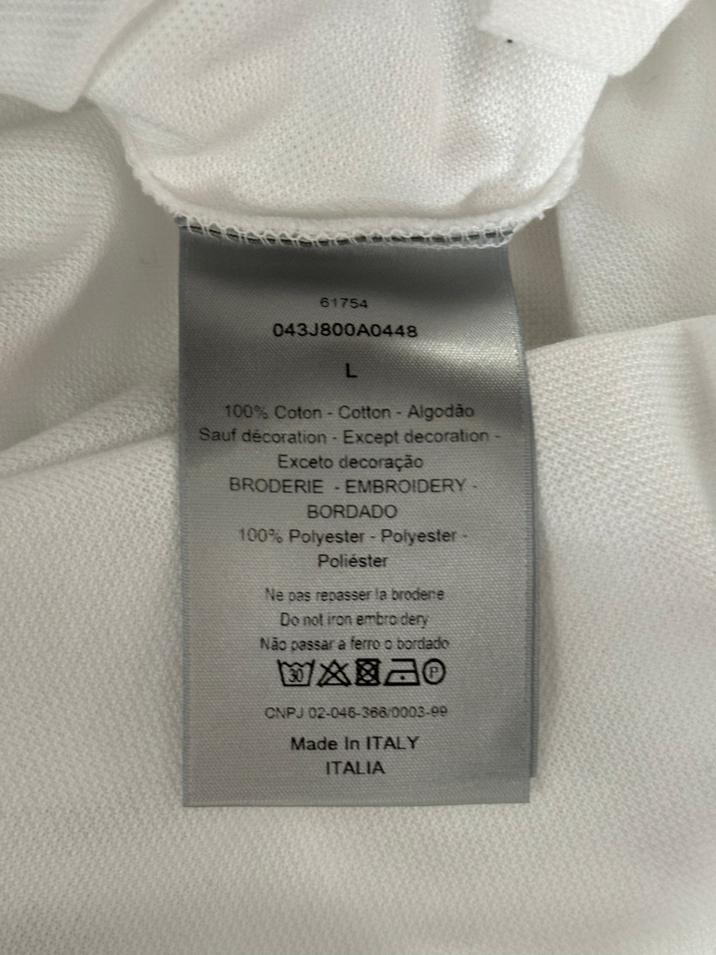 Dior Judy Blame White & Black Pin Embroidered Logo Polo T-Shirt