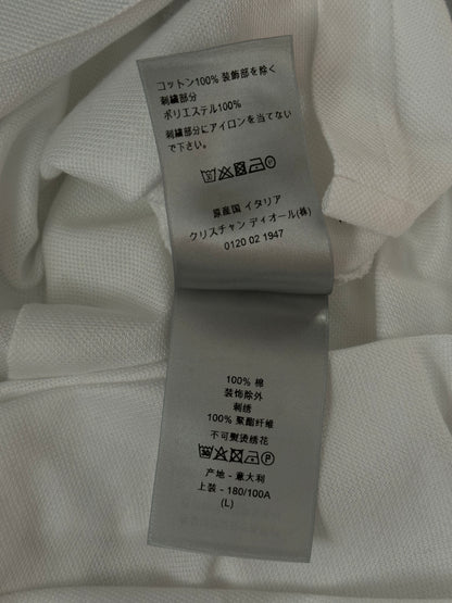 Dior Judy Blame White & Black Pin Embroidered Logo Polo T-Shirt