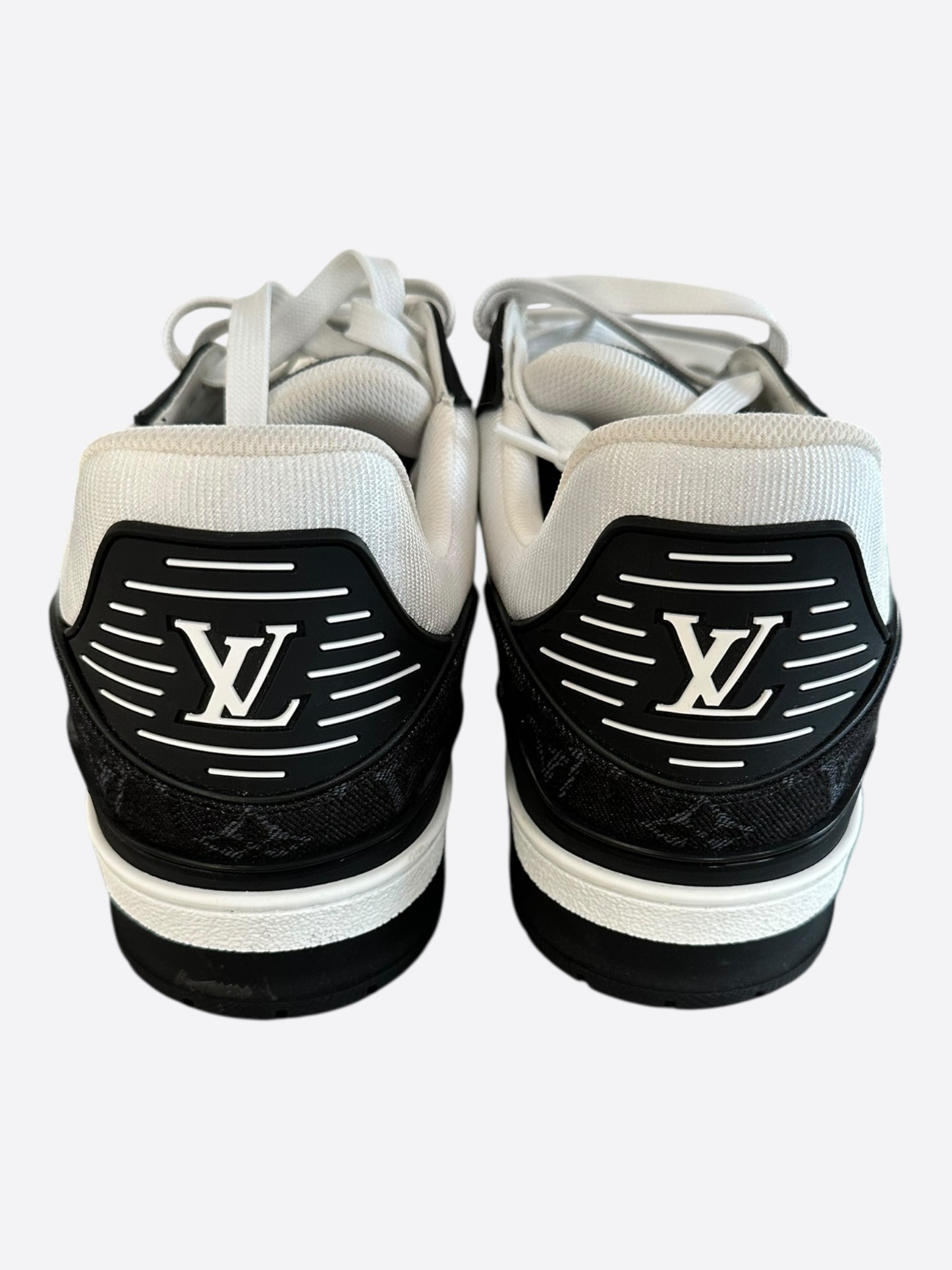 Louis Vuitton Black & White Denim Monogram Trainers