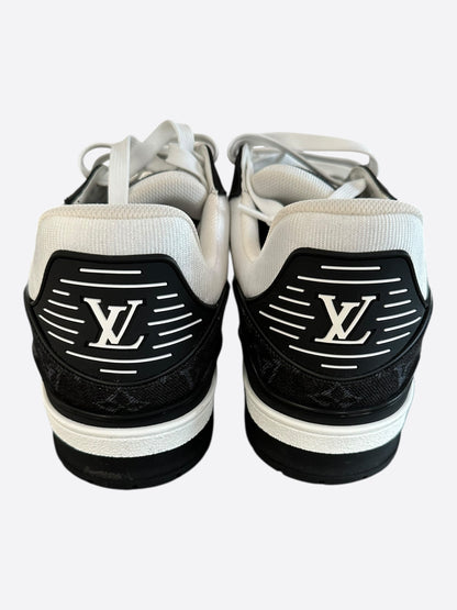 Louis Vuitton Black & White Denim Monogram Trainers