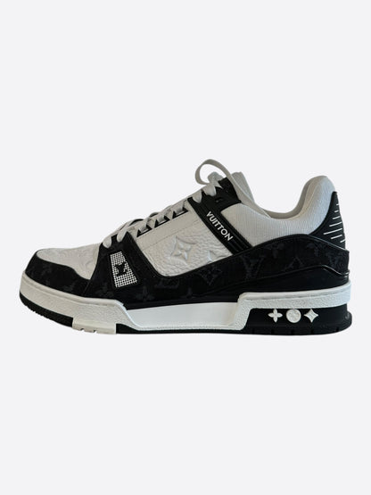 Louis Vuitton Black & White Denim Monogram Trainers