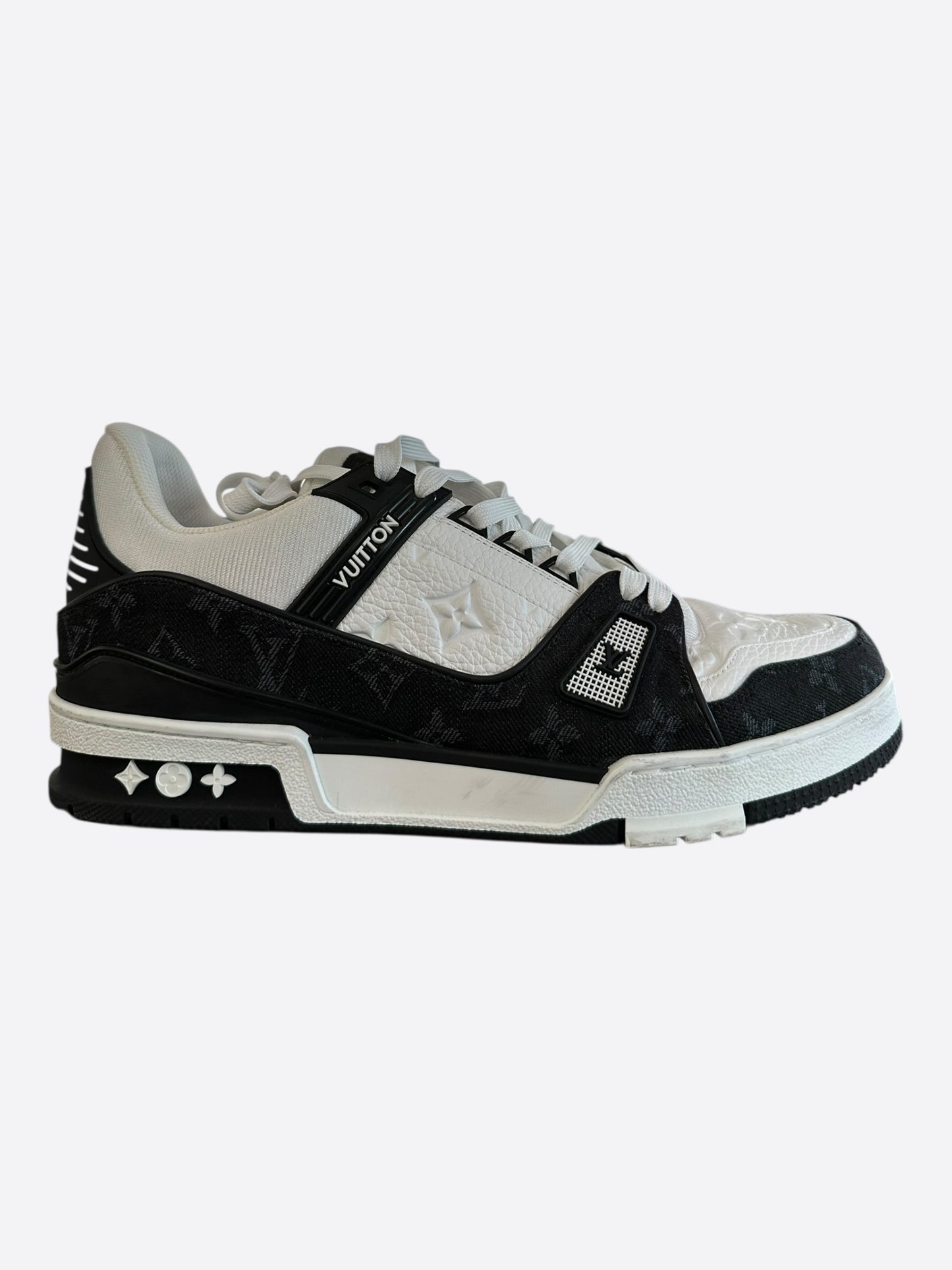 Louis Vuitton Black & White Denim Monogram Trainers