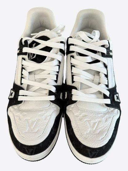 Louis Vuitton Black & White Denim Monogram Trainers