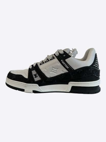Louis Vuitton Black & White Denim Monogram Trainers