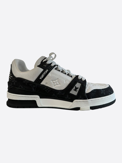 Louis Vuitton Black & White Denim Monogram Trainers