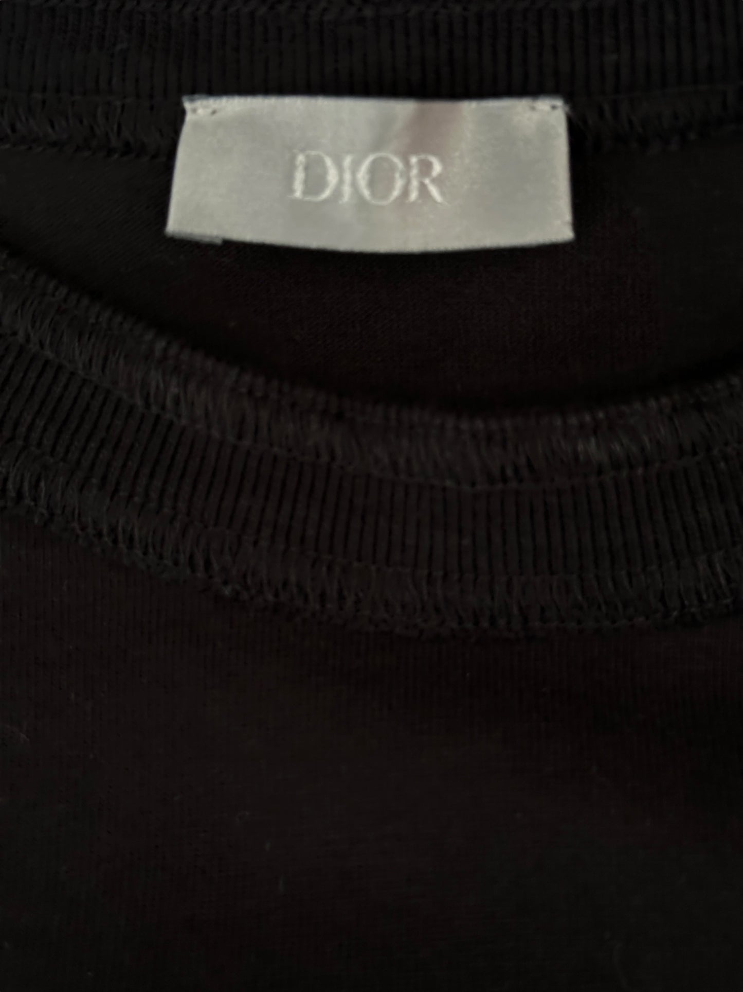 Dior Sacai Black Cotton & Nylon Embroidered Patch T-Shirt
