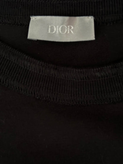 Dior Sacai Black Cotton & Nylon Embroidered Patch T-Shirt