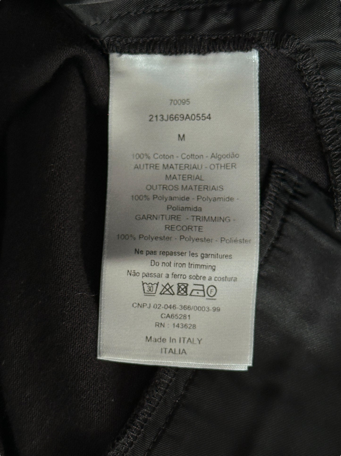 Dior Sacai Black Cotton & Nylon Embroidered Patch T-Shirt