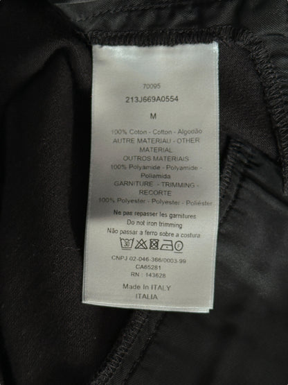 Dior Sacai Black Cotton & Nylon Embroidered Patch T-Shirt