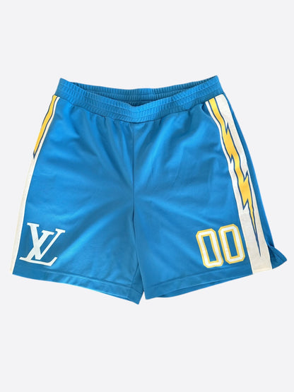 Louis Vuitton Blue Lightning Logo Shorts