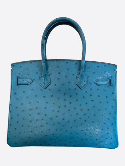 Hermes Blue Ostrich Birkin 30