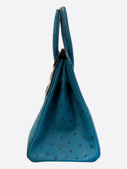 Hermes Blue Ostrich Birkin 30