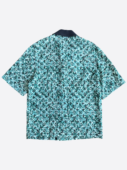Louis Vuitton Blue Pointillism Monogram Button Up Shirt