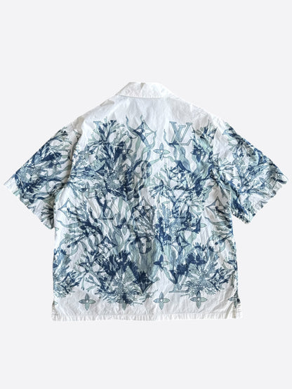 Louis Vuitton Blue & White Aquagarden Monogram Button Up Shirt