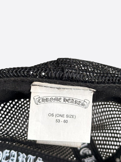 Chrome Hearts Black & White Hollywood Trucker Hat