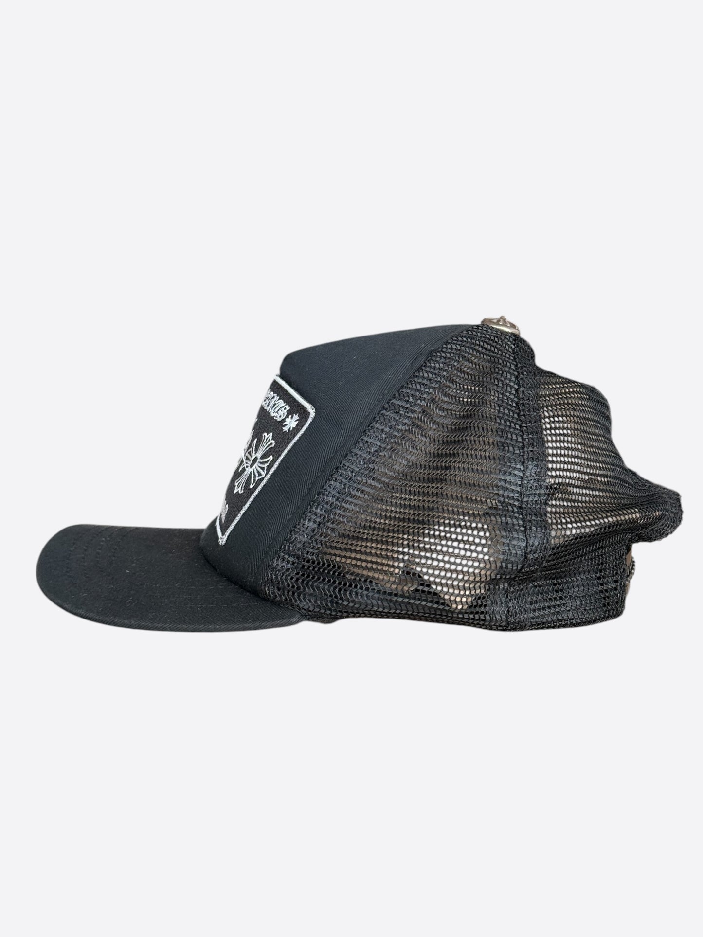 Chrome Hearts Black & White Hollywood Trucker Hat
