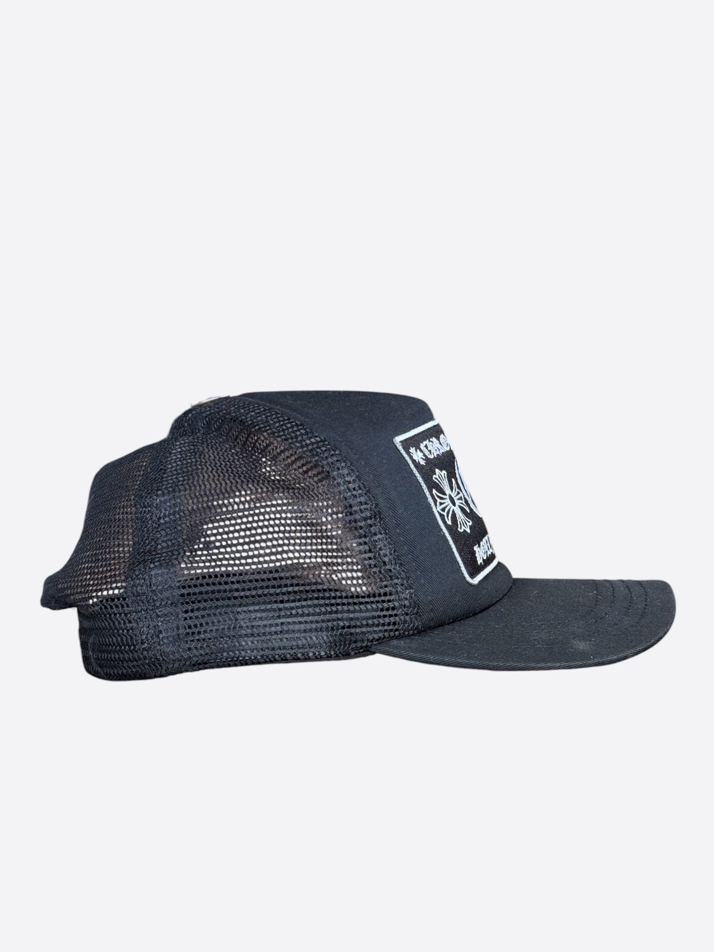 Chrome Hearts Black & White Hollywood Trucker Hat