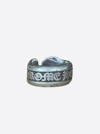 Chrome Hearts Silver Scroll Label Ring