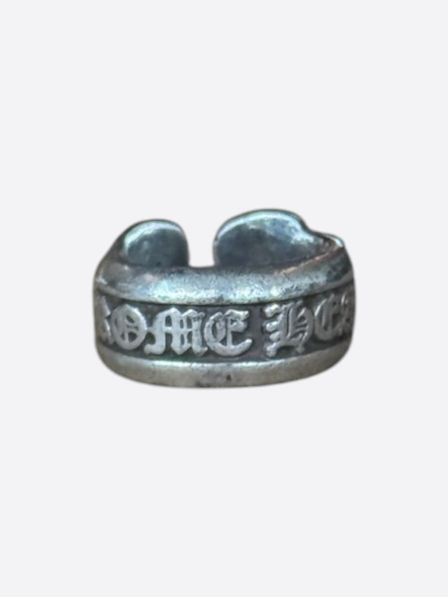 Chrome Hearts Silver Scroll Label Ring